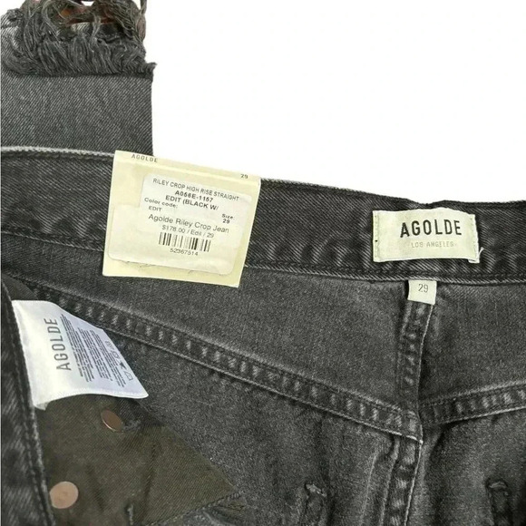 AGOLDE Riley High Rise Straight Crop in Edit Button Fly Women’s 29 - Picture 9 of 16